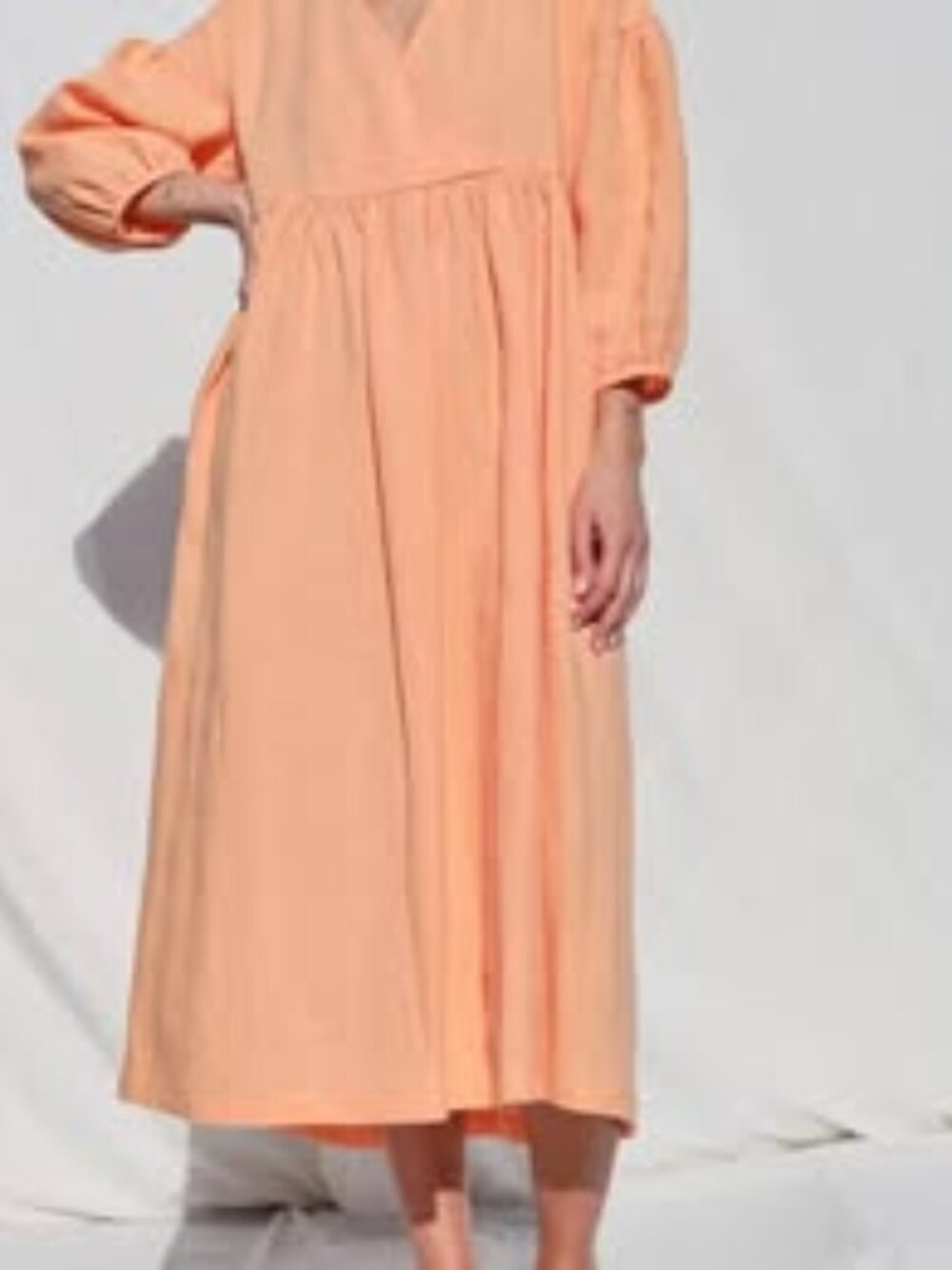 OFFON Linen Dress in Apricot